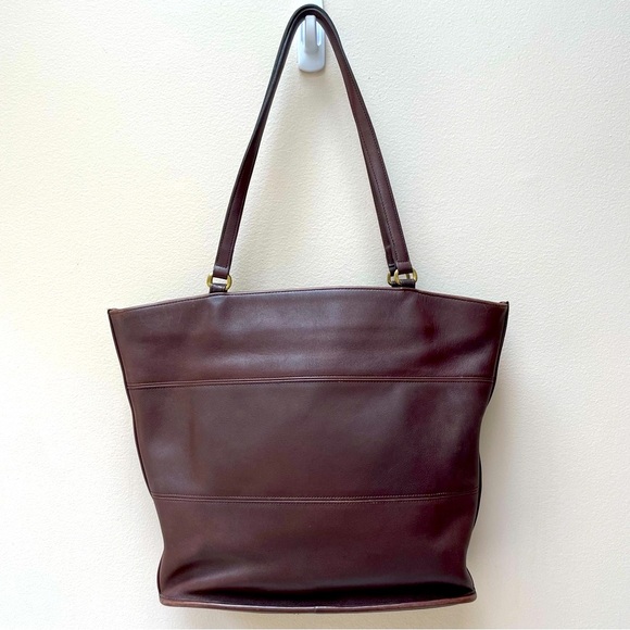 Coach Handbags - Vintage Coach 1998 Tribeca Large Zip Top Shopper 9094 All Leather Dark Brown Bag
